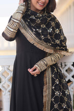 Teeya Creation Black Color Faux Georgette Fully Stitched Gown | Grocsy