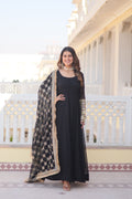 Teeya Creation Black Color Faux Georgette Fully Stitched Gown | Grocsy