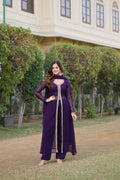 Teeya Creation Wine Color Faux Georgette Embroidery Work Fully Stitched Long Kurti | Grocsy