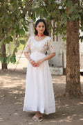 Teeya Creation White Color Faux Georgette Embroidery Work Fully Stitched Kurti | Grocsy