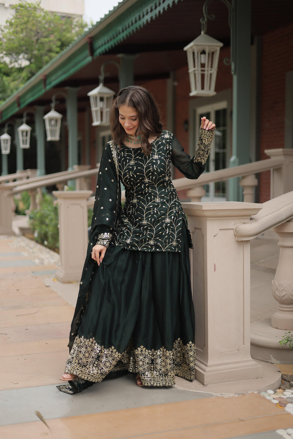 Teeya Creation Green Color rangoli Silk Heavy Sequence And Embroidery Work Fully Stitched Plazo Pair | Grocsy