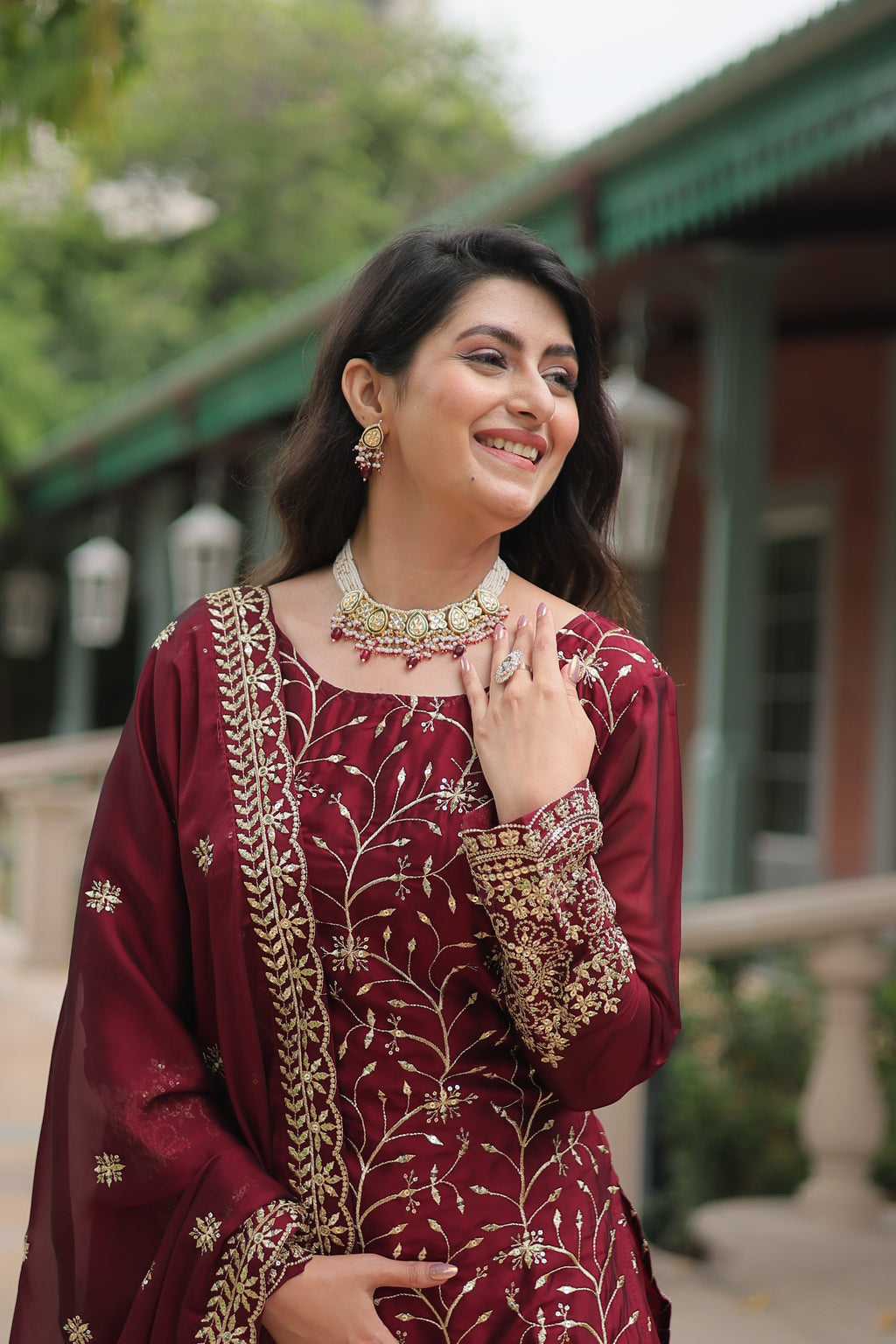 Teeya Creation Maroon Color rangoli Silk Heavy Sequence And Embroidery Work Fully Stitched Plazo Pair | Grocsy
