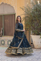Teeya Creation Morpich Color Faux Georgette Heavy Work Fully Stitched Anarkali Gown | Grocsy