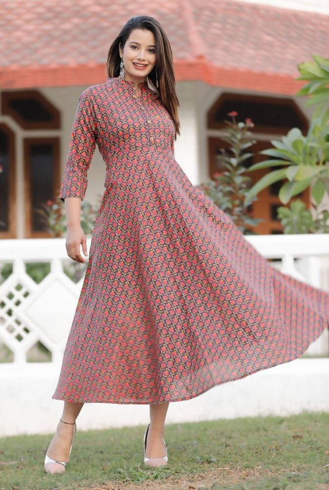 Vamika Cotton Grey Party Wear Kurti | Grocsy