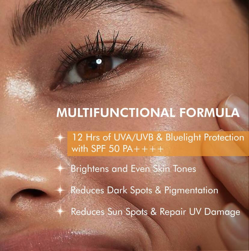 mCaffeine Clear Glow 1% Kojic Acid, Alpha Arbutin Daily Brightening Sunscreen | Grocsy