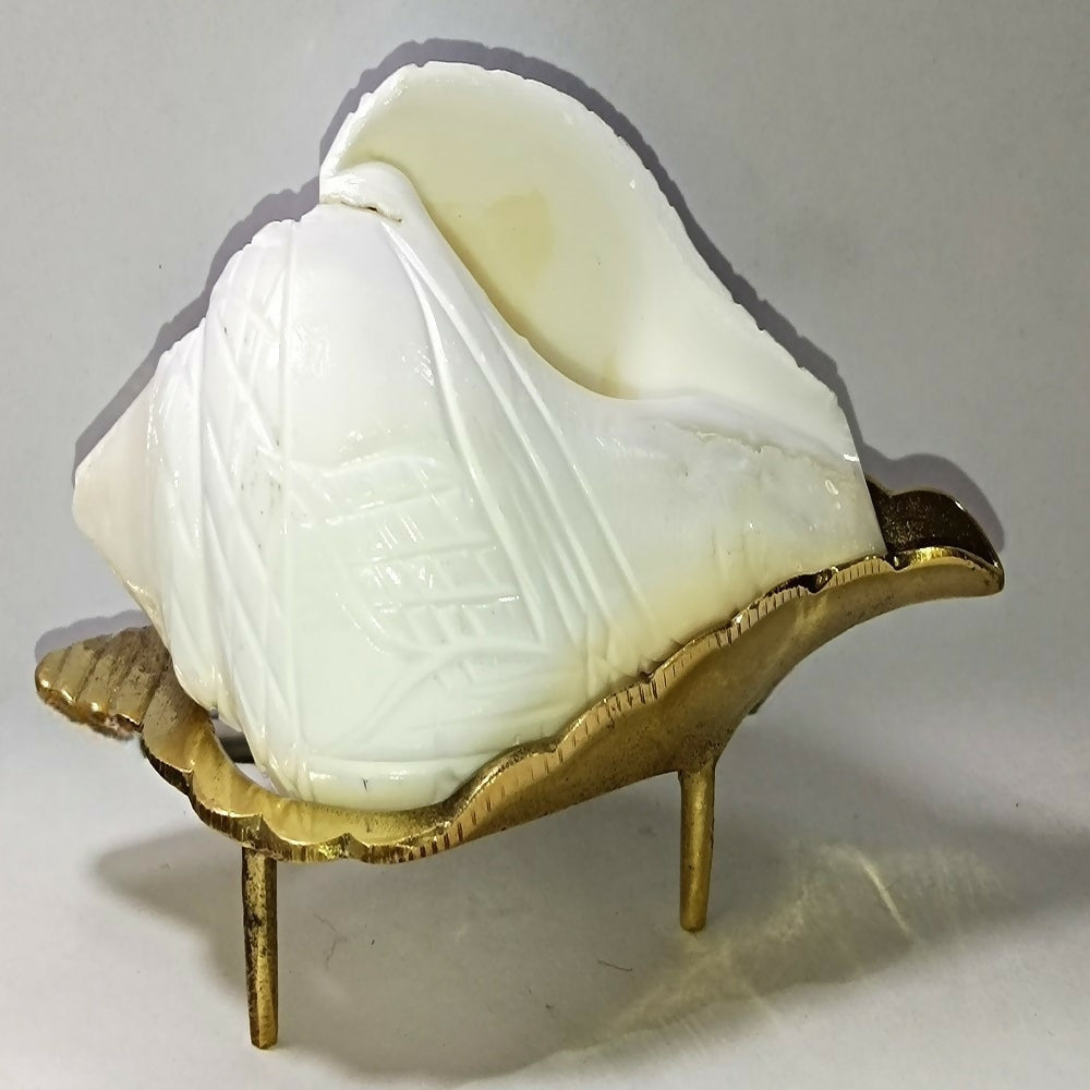 Brass Jal Shankha With Stand | Grocsy