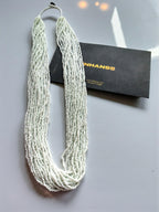 Inhanns Rangsaaz 20-Layer Luxe Long Beaded Only Necklace - White Long Only Necklace | Grocsy