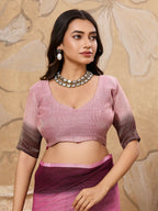 Shree Shyam Fashion Rani Pink Linen Saree | Grocsy