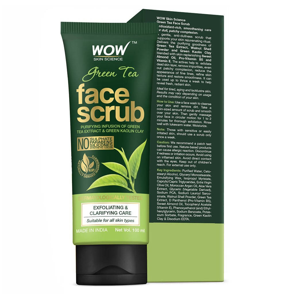 Wow Skin Science Green Tea Face Scrub | Grocsy