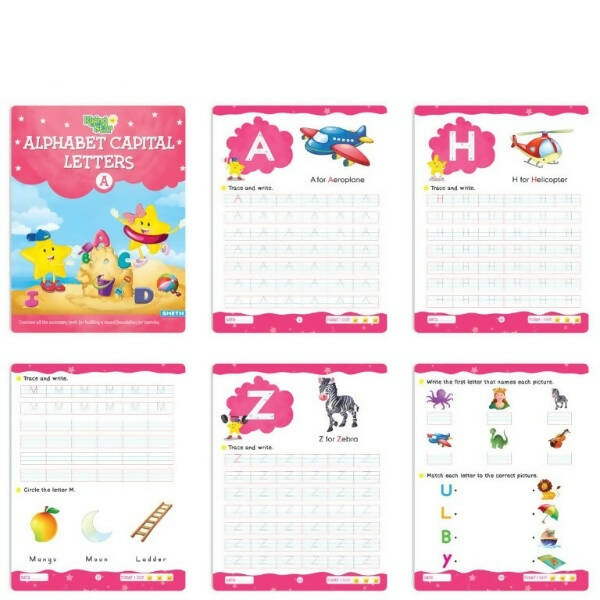 Rising Star Preschool Learning Junior KG Kit B| Alphabet Letters Writing| Numbers| General Knowledge| Rhymes & Stories| Worksheets & Assessment Book | Grocsy