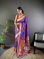 Joban Fashion Red Motifs Paithani Sarees | Grocsy