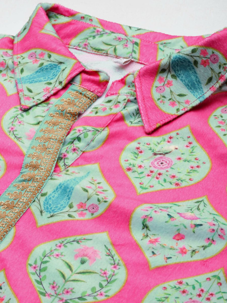 Ahalyaa Women's Traditional Wear Co-ods - Pink | Grocsy