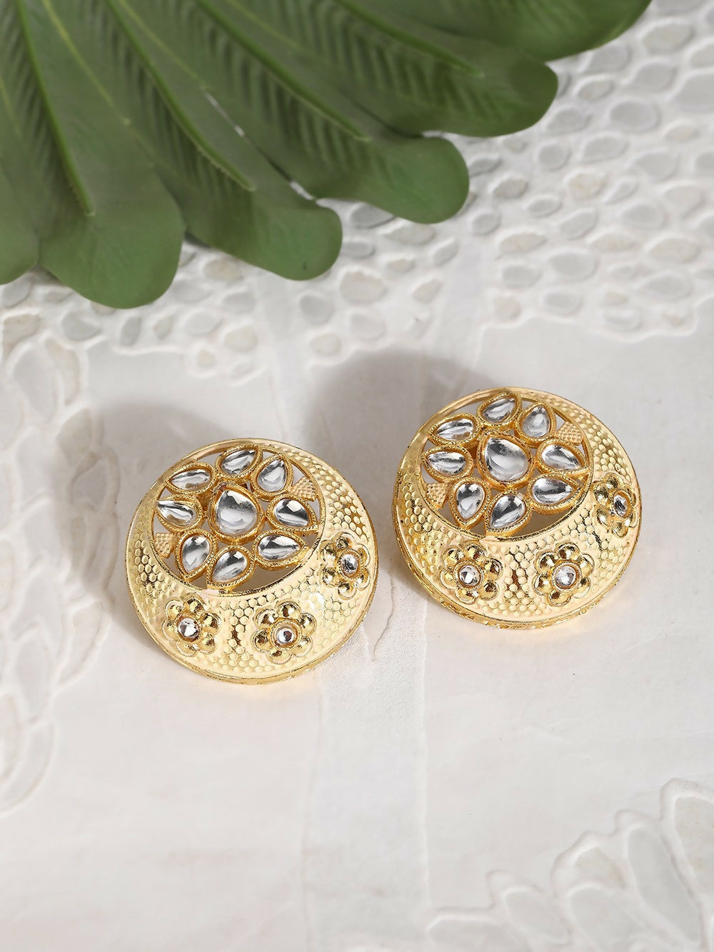 Joban Fashion Women Handcrafted Matte Gold Earrings | Grocsy