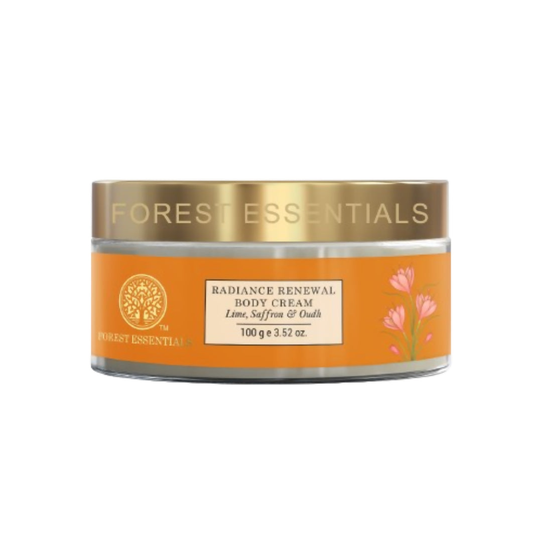 Forest Essentials Radiance Renewal Body Cream Lime Saffron & Oudh | Grocsy