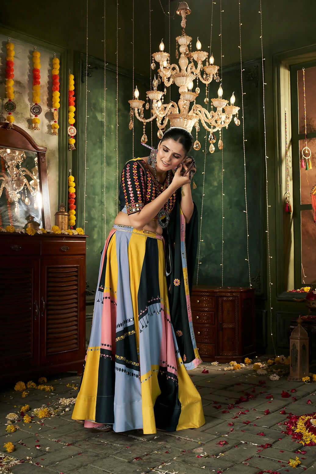 AI Fashion Multi Color Maslin Cotton Designer Navratri Lehenga Choli Collection | Grocsy