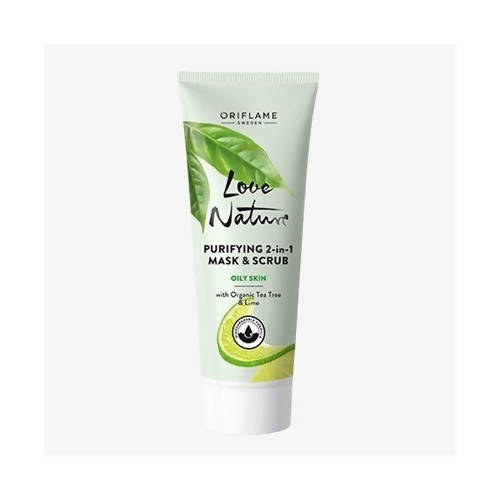 Oriflame Love Nature Purifying 2-in-1 Mask & Scrub with Organic Tea Tree & Lime | Grocsy