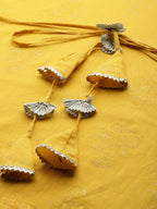 Ahalyaa Women Mustard Yellow Floral Printed Pure Cotton Co-Ords | Grocsy