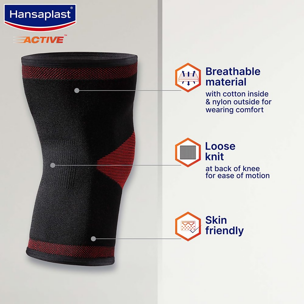 Hansaplast Active Knee Support for Men & Women (Pair) | Grocsy