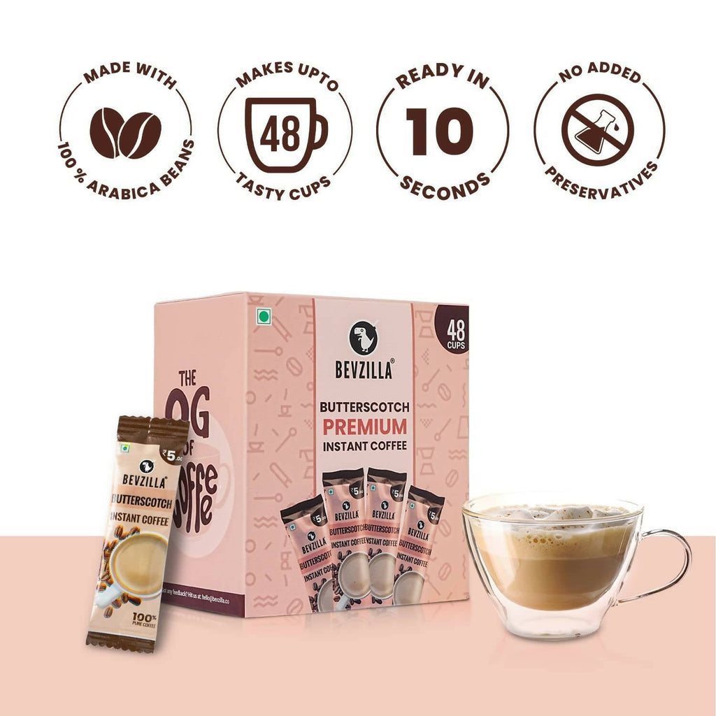 Bevzilla Instant Coffee Powder Sachets (Butterscotch) | Grocsy