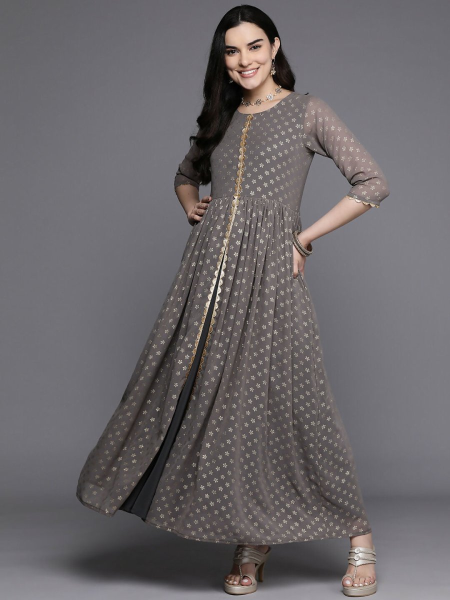 Ahalyaa Women's Traditional wear Kurta Set - Grey | Grocsy