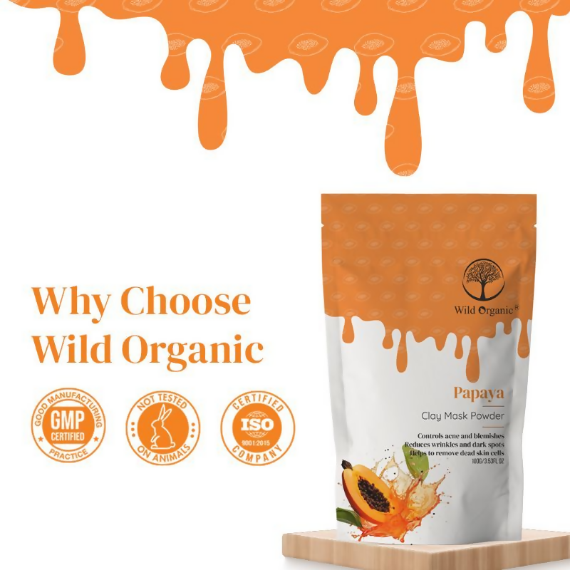 Wild Organic Papaya Clay Mask Powder | Grocsy