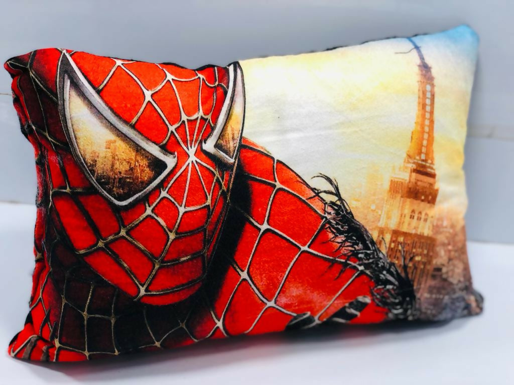 Unique Fashion Microfibre Filled Cushion For Kids - Spiderman | Grocsy