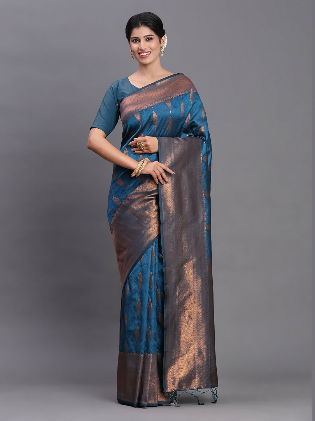 Shree Shyam Fashion Silk Peach Saree | Grocsy