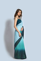 Vegaa Fashion Sky Blue Vichitra Silk Embroidered Party Wear Saree | Grocsy