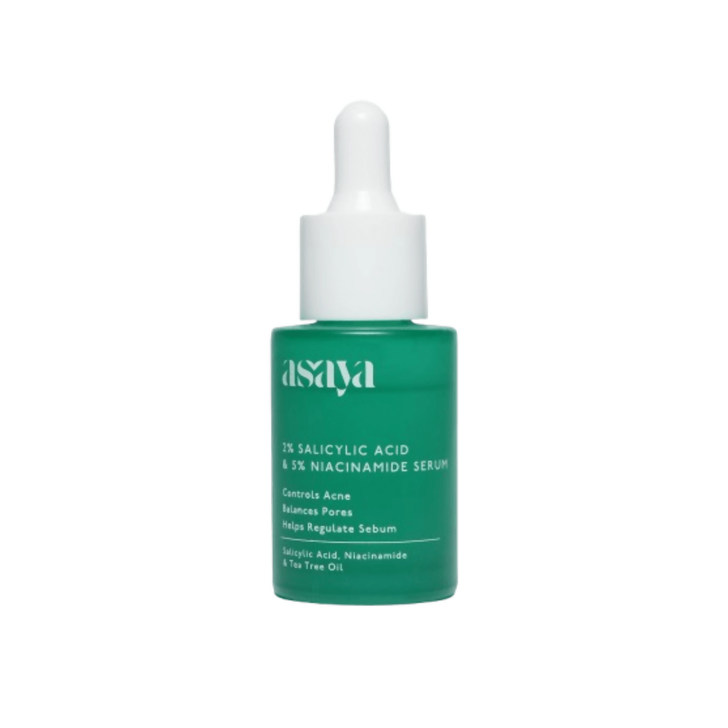 Asaya 2% Salicylic Acid Face Serum For Active Acne & Sebum Control With 5% Niacinamide & Tea Tree Oil | Grocsy