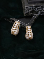 Ruby Raang Gold Polished Multicolour White Kundan Loops | Grocsy