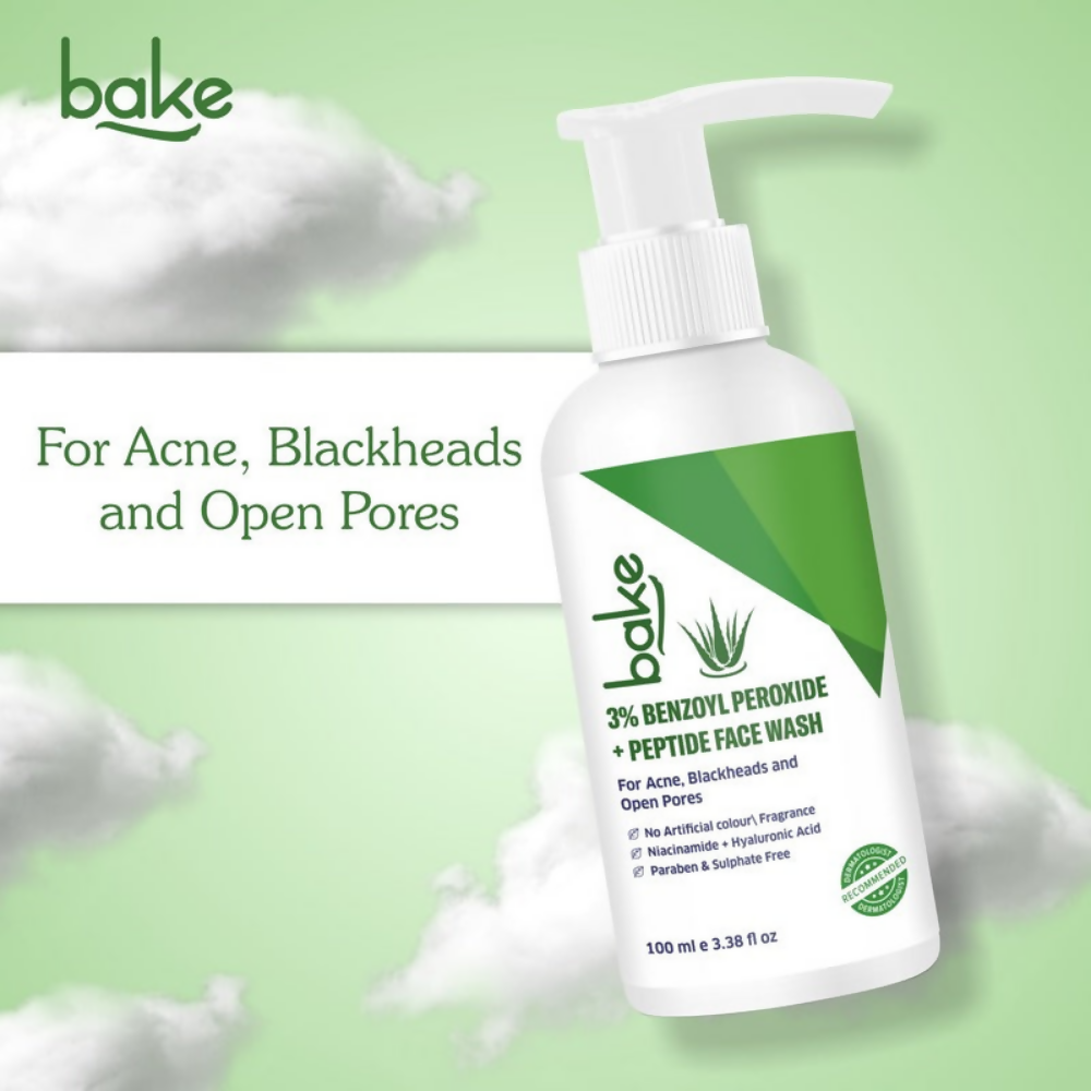 Bake 3% Benzoyl Peroxide Face Wash with Peptides | Grocsy