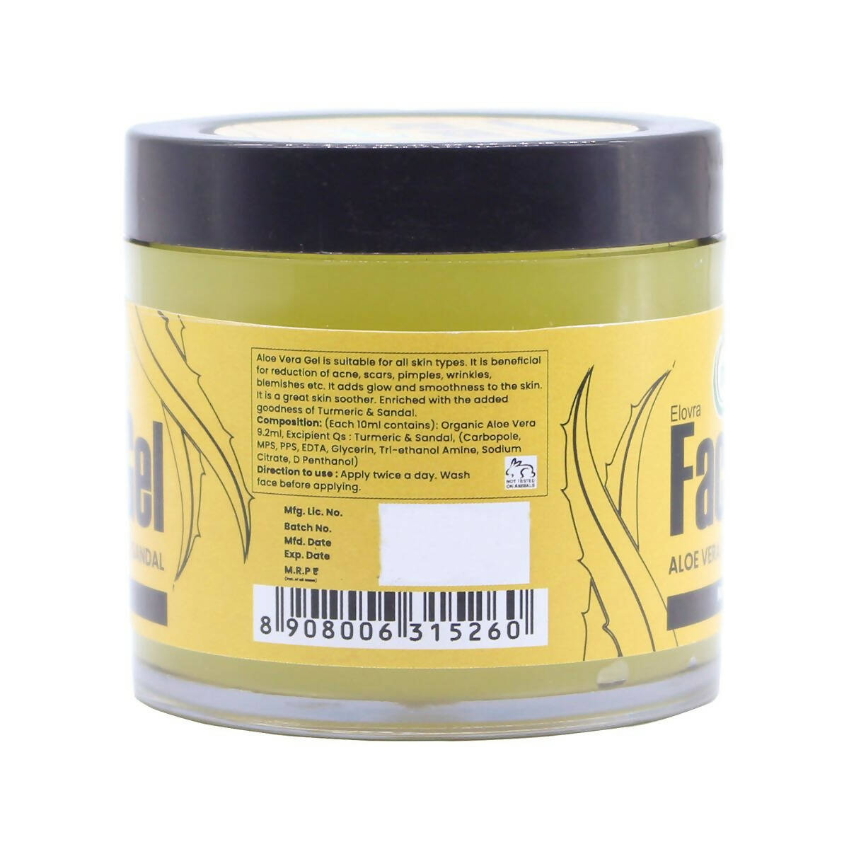 Nutriorg Aloevera Face Gel with sandal & Turmeric | Grocsy
