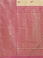 Shree Shyam Fashion Aura Silk Cream Magenta Banarasi Silk Saree | Grocsy