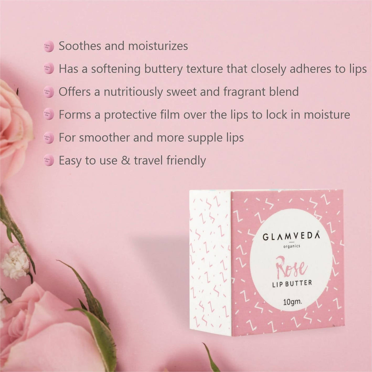 Glamveda Rose Lip Balm | Grocsy