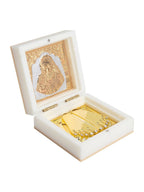 Golden Peacock White 24 Ct Gold Polished White SaiBaba Wood Prayer Box | Grocsy