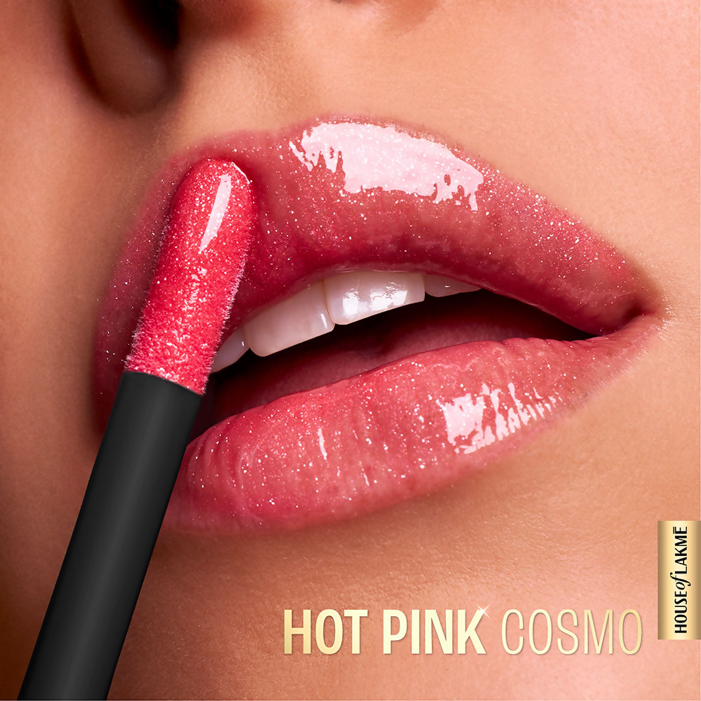 Lakme Glitterati Lip Glaze - Hot Pink Cosmo | Grocsy
