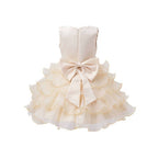 Asmaani Baby Girl's Gold Color Satin Knee Length Frock (AS-dress-22070) | Grocsy