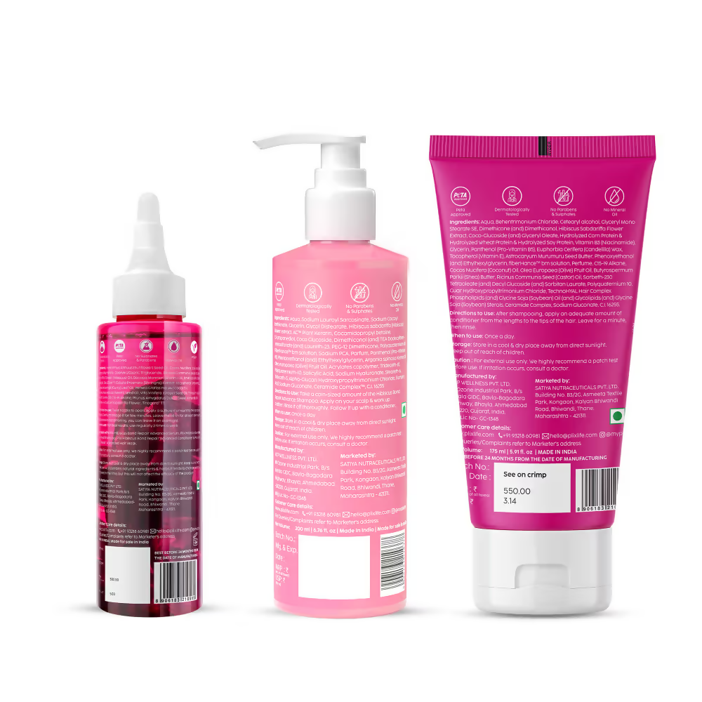 PLIX The Plant Fix Hibiscus Bond Repair Advanced Hair Oil, Shampoo & Conditioner | Grocsy