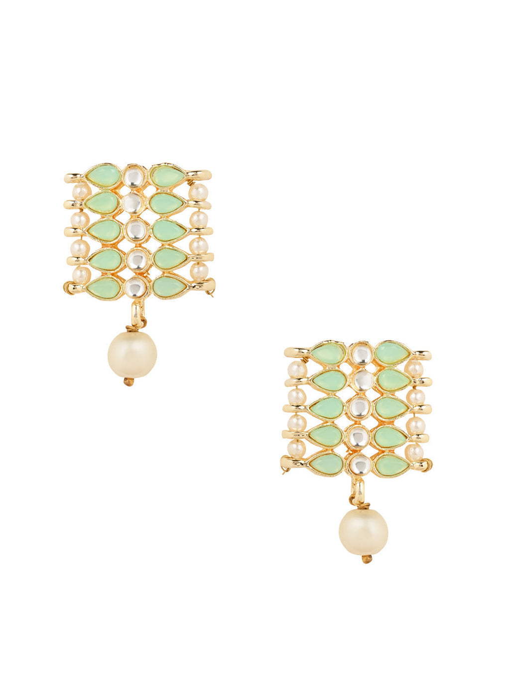 Gold-Polished Traditional Kundan Pearl Choker Necklace Jewellery Set For Women And Girls - Wahe Jewels - Swadesiicart