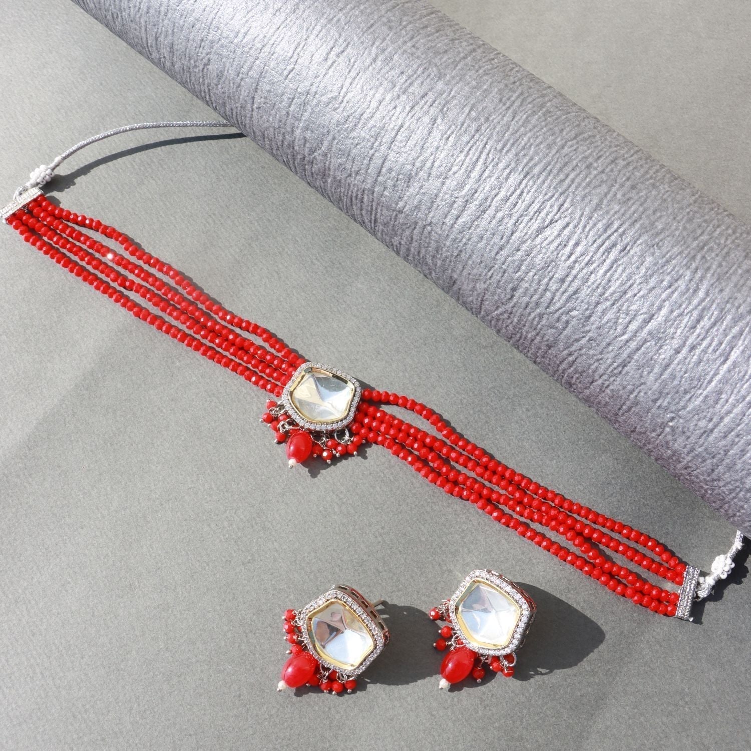 Ria Red Choker - Wahe Jewels - Swadesiicart