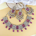 Gold-Polished Traditional Kundan Pearl Choker Necklace Jewellery Set For Women/Girls - Wahe Jewels - Swadesiicart