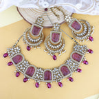 Gold-Polished Traditional Kundan Pearl Choker Necklace Jewellery Set For Women/Girls - Wahe Jewels - Swadesiicart