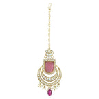 Gold-Polished Traditional Kundan Pearl Choker Necklace Jewellery Set For Women/Girls - Wahe Jewels - Swadesiicart