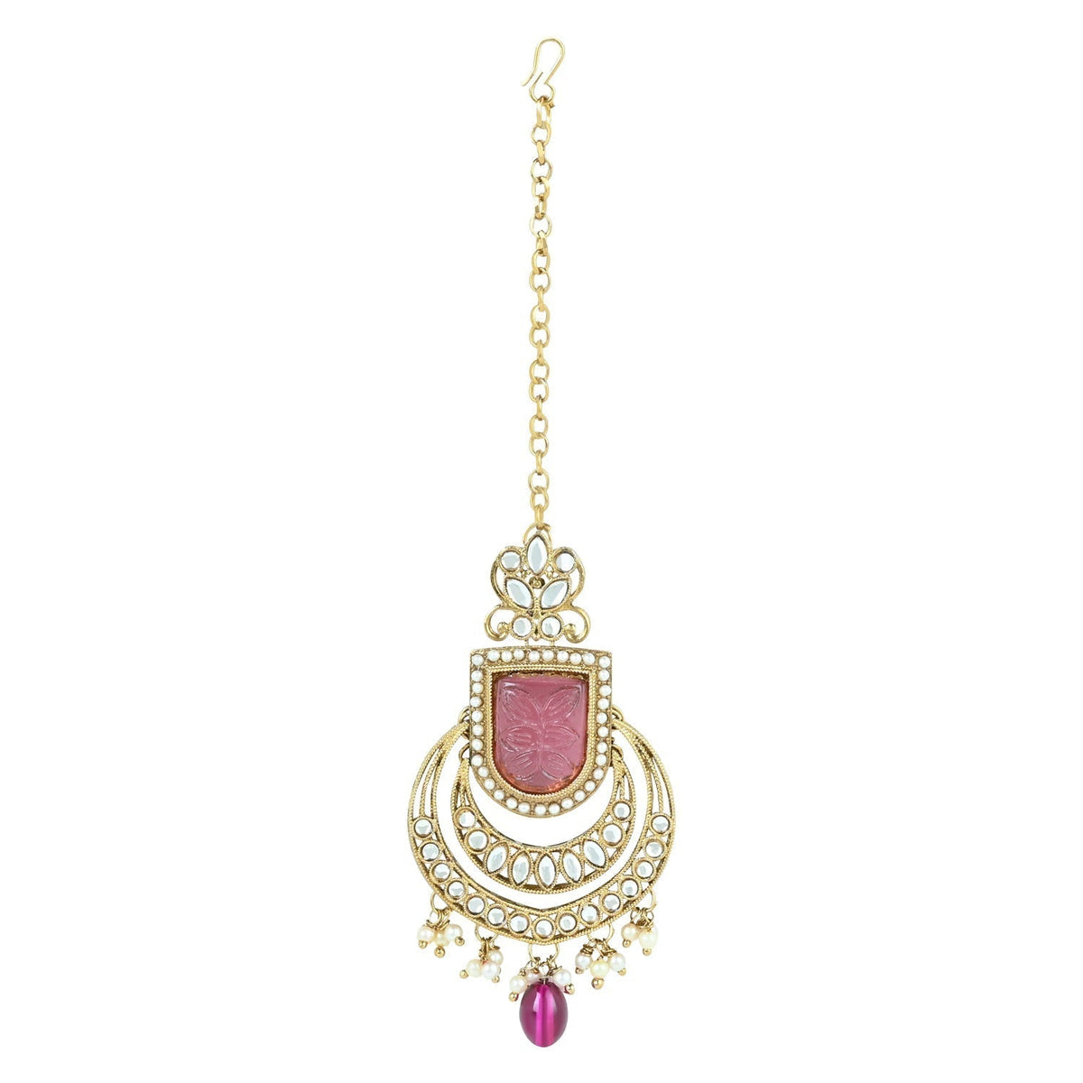 Gold-Polished Traditional Kundan Pearl Choker Necklace Jewellery Set For Women/Girls - Wahe Jewels - Swadesiicart