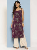 Ahalyaa Women's Traditional wear Kurta - Wine | Grocsy