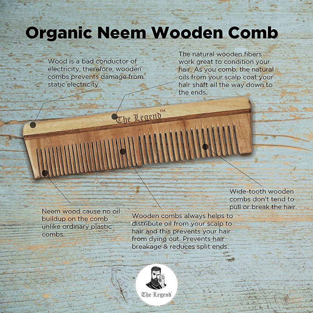 The Legend Organic Pure Neem Wood Comb | Grocsy