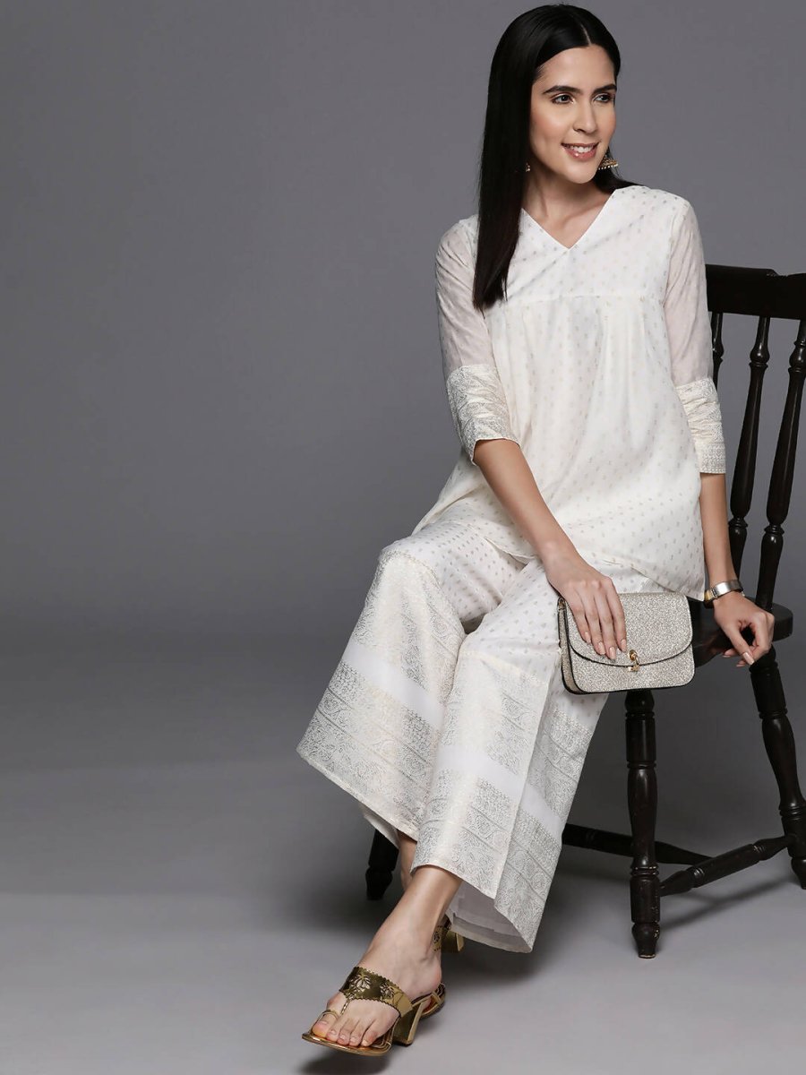 Ahalyaa Women's Traditional Wear Co-ods - Off-white | Grocsy