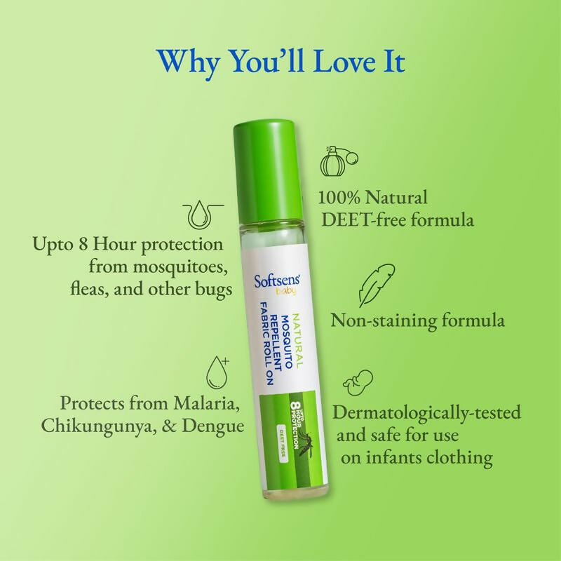 Softsens Baby Natural Mosquito Repellent Fabric Roll-On | Grocsy
