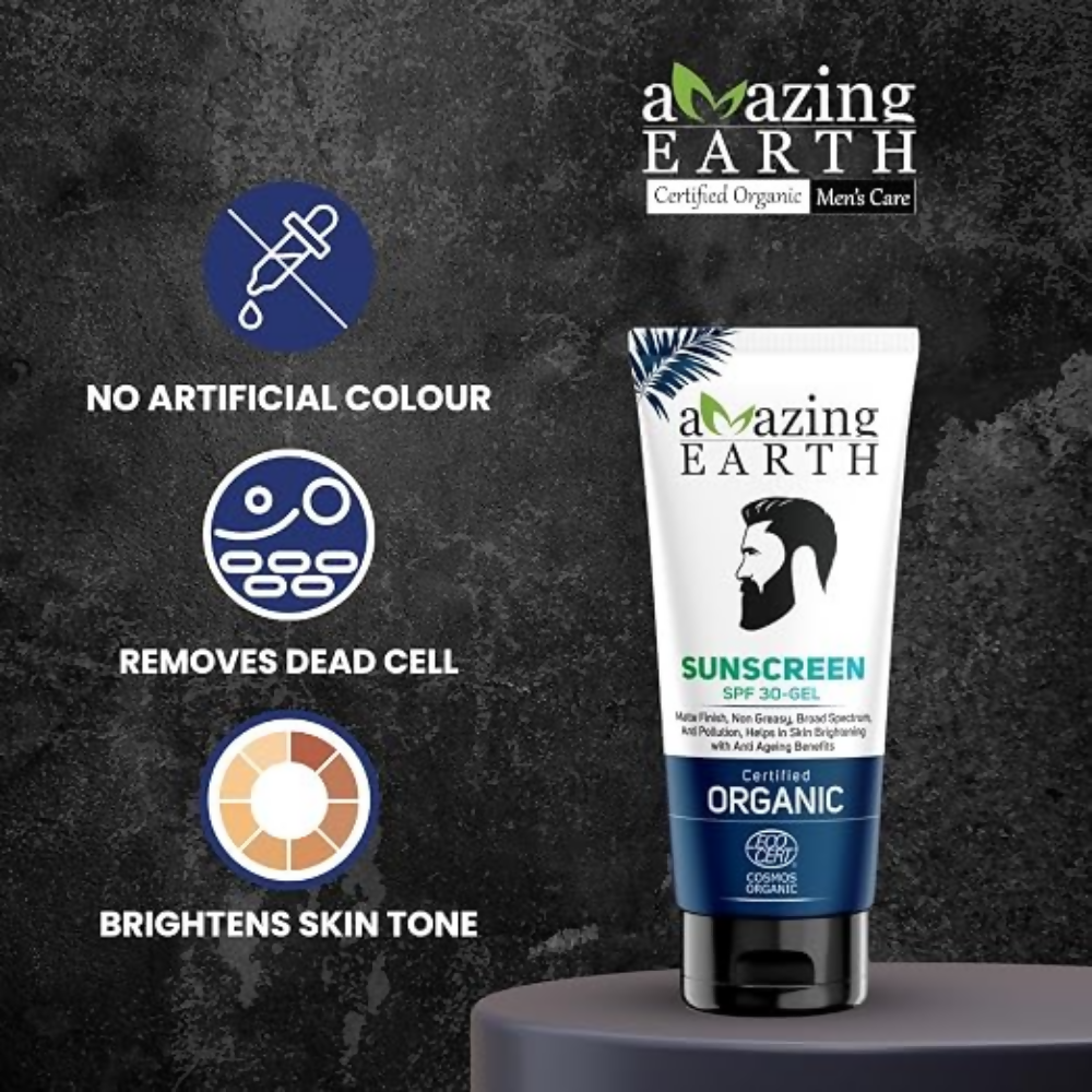 Amazing Earth Sunscreen for Men - SPF 30 Gel Cream | Grocsy