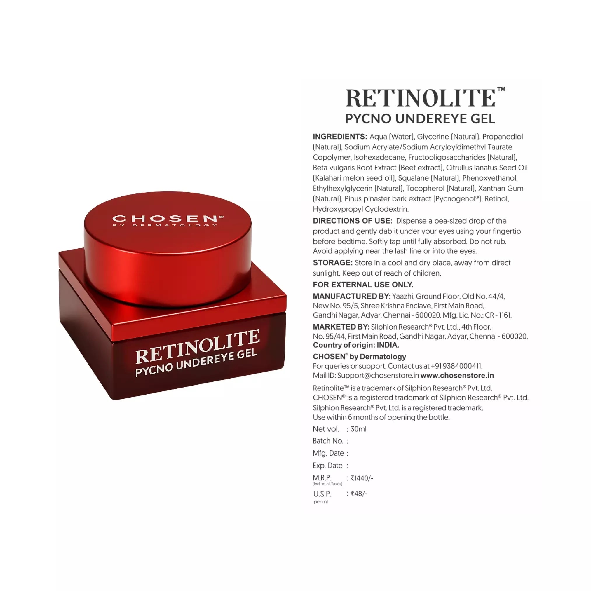 Chosen Retinolite Pycno Under Eye Gel | Grocsy